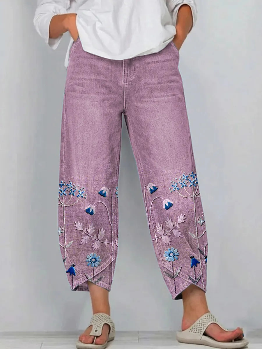 Kaira - Pantalones florales de estilo casual chic