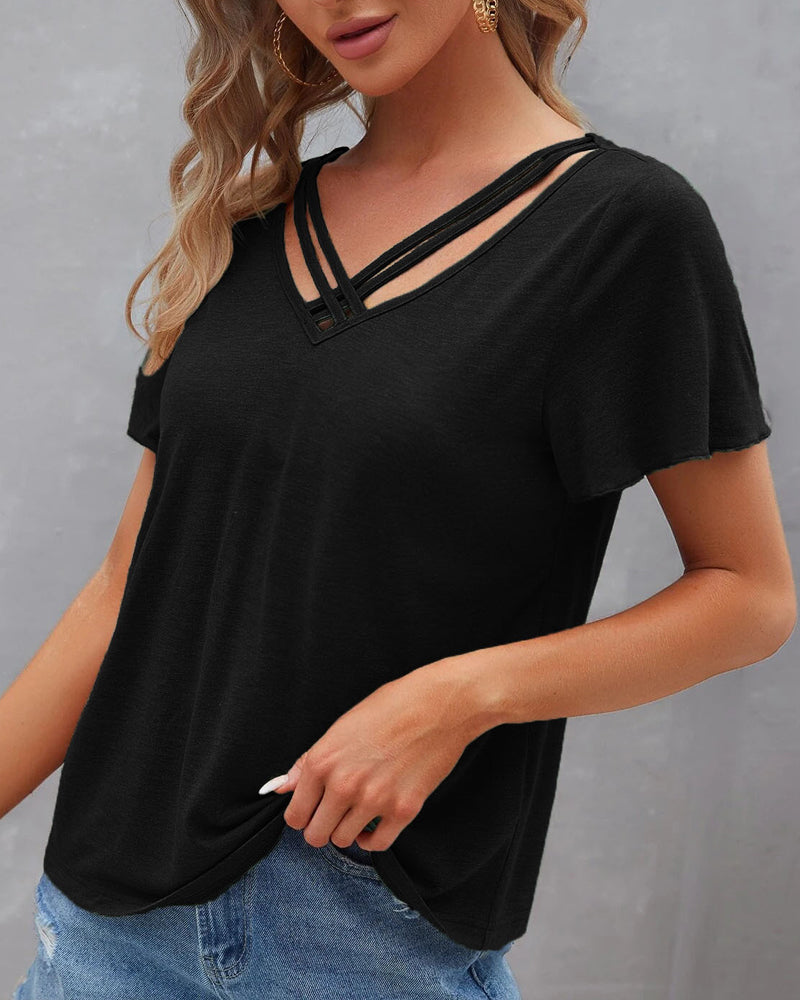 Luz - Camiseta Lisa con Aberturas