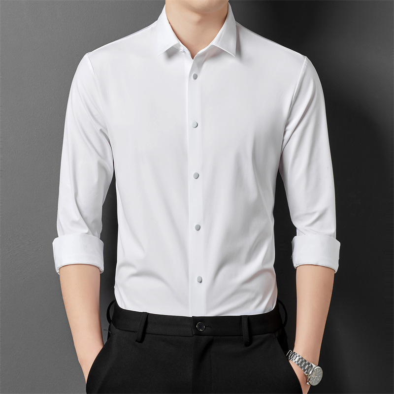 Adrian - Camisa formal sencilla y elástica para hombres