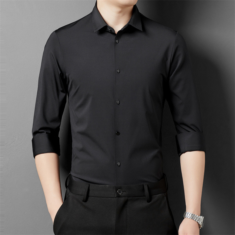Adrian - Camisa formal sencilla y elástica para hombres