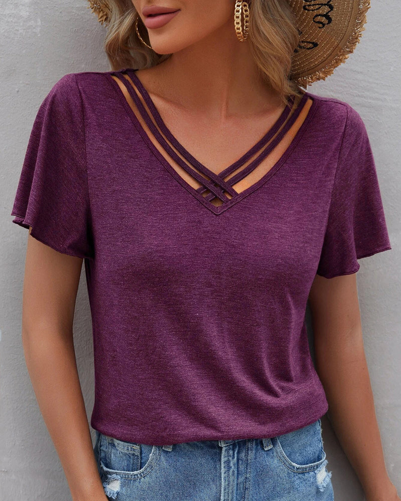 Luz - Camiseta Lisa con Aberturas