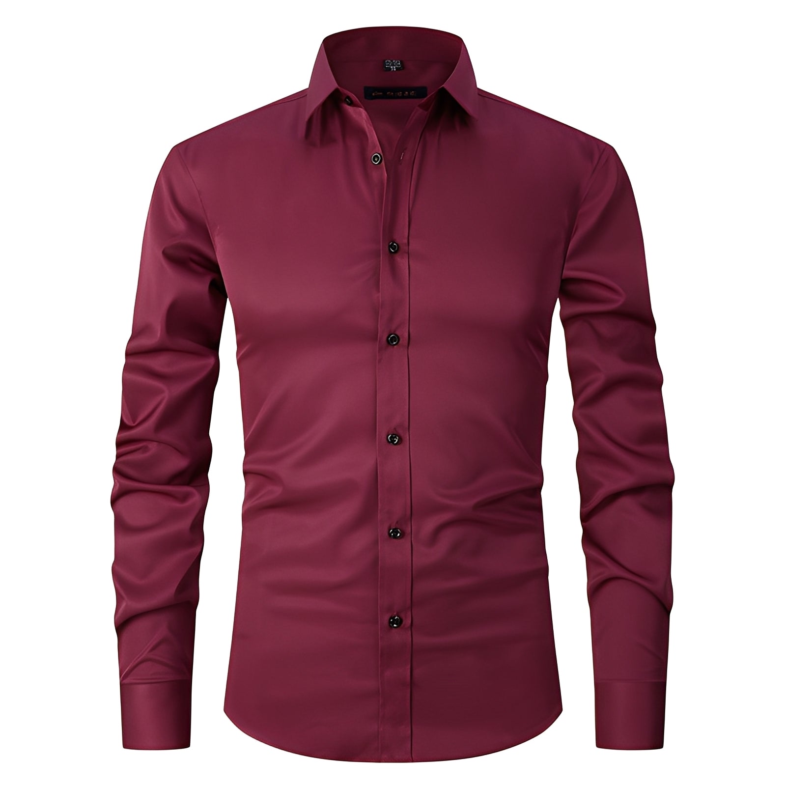 Elton - Camisa formal ajustada de tejido elástico para hombre