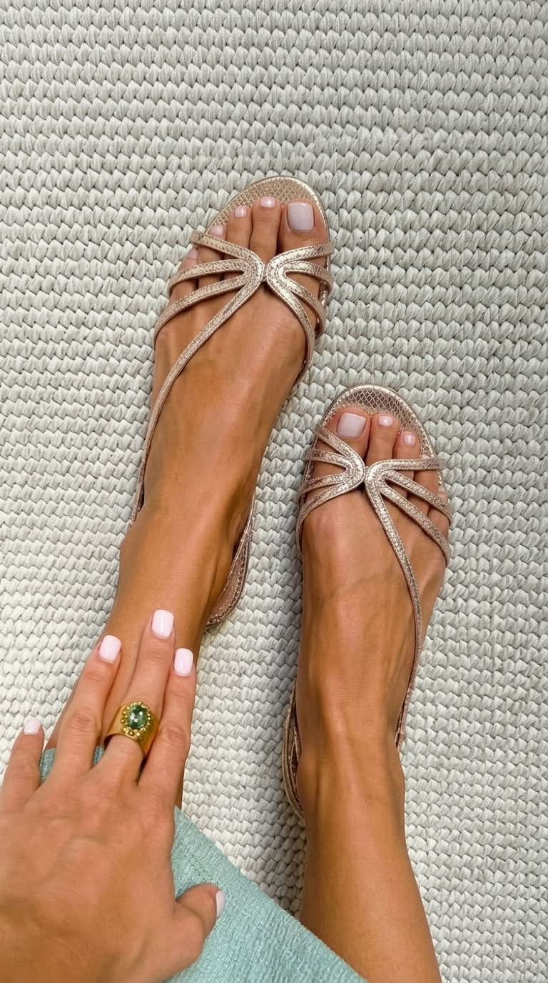 Deila - Sandalias de Tiras Metalizadas