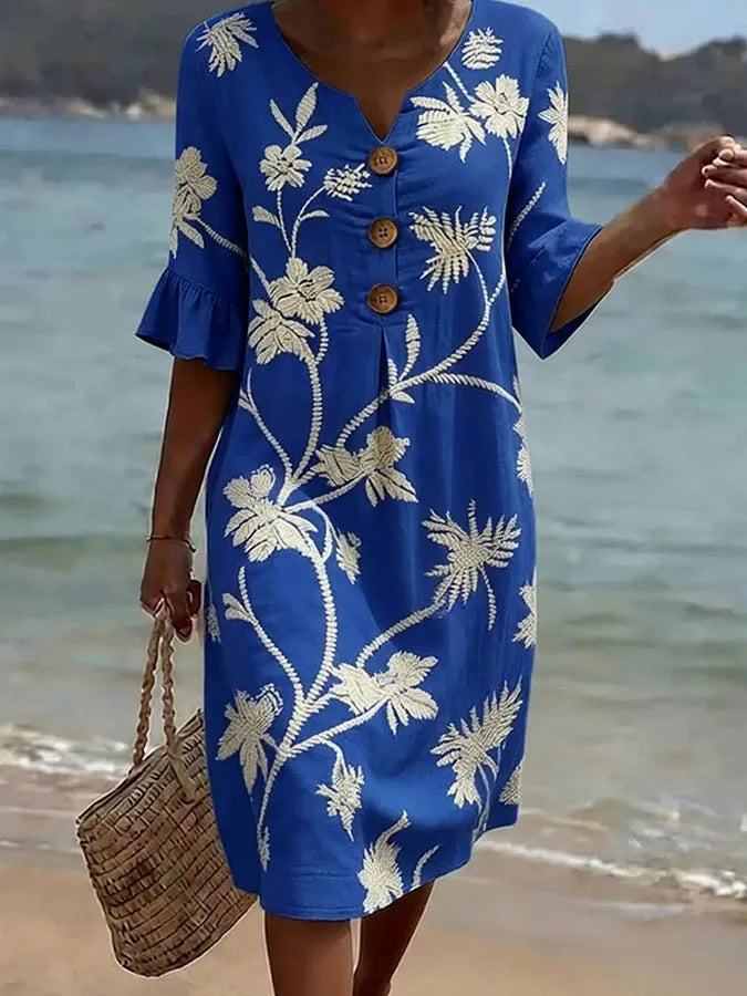 VF24 -  Vestido Casual para Mujer con Estampado Floral