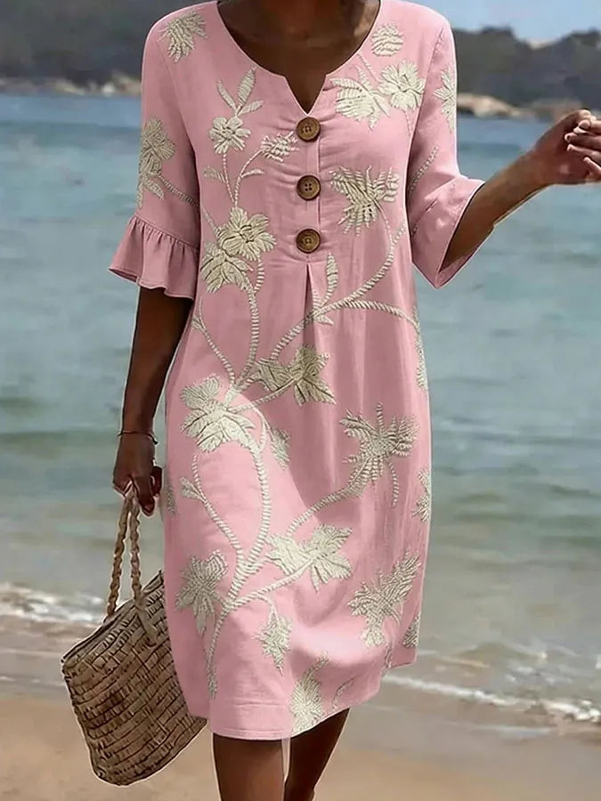 V17 - Vestido Casual para Mujer con Estampado Floral