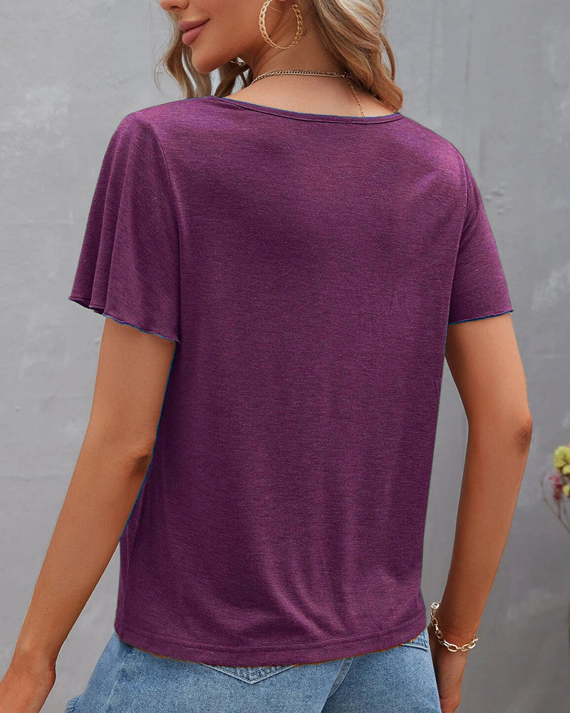 Luz - Camiseta Lisa con Aberturas
