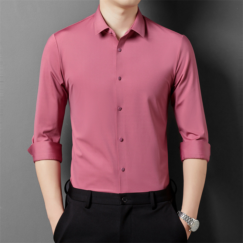 Adrian - Camisa formal sencilla y elástica para hombres