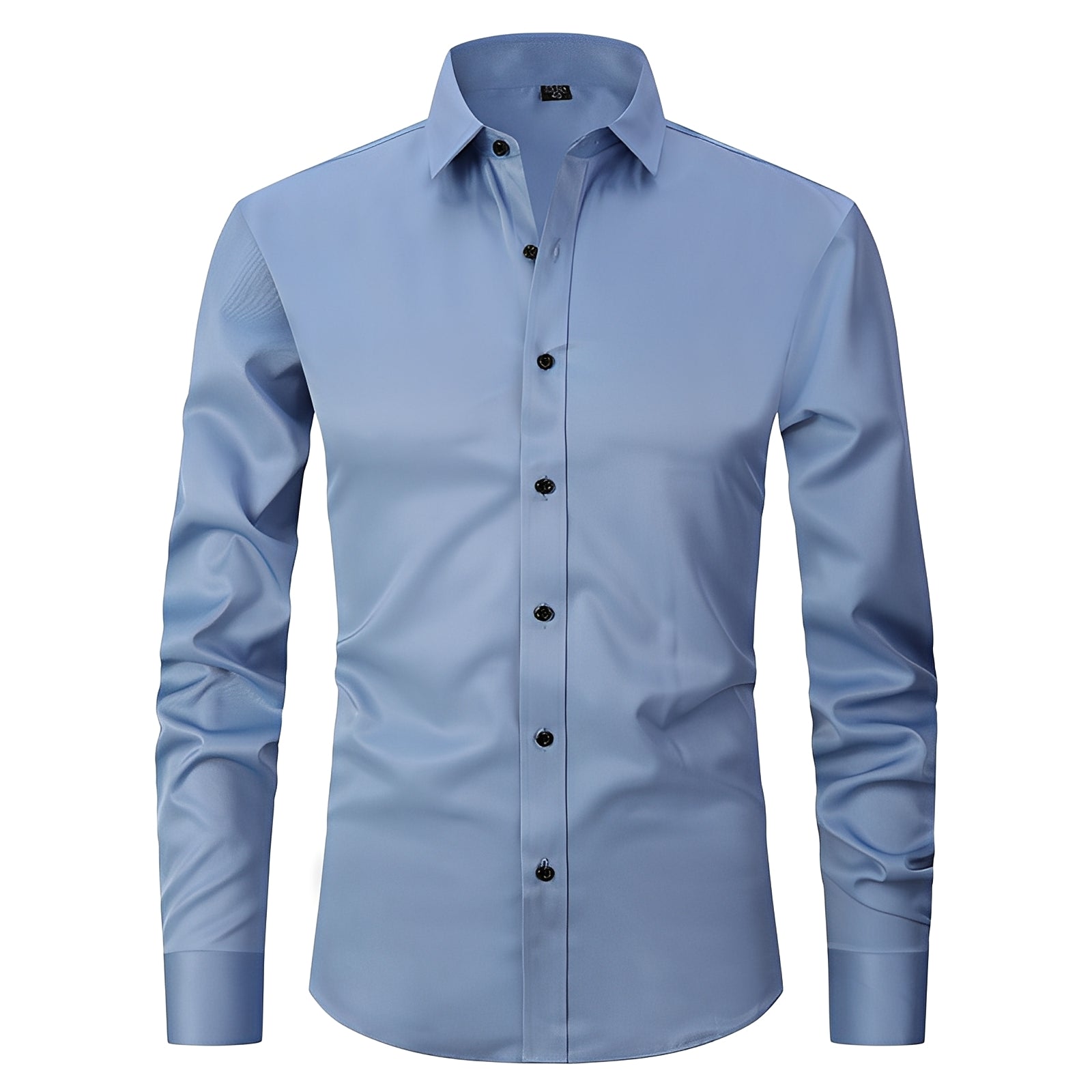 Elton - Camisa formal ajustada de tejido elástico para hombre