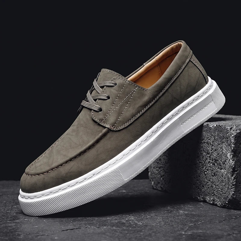 ZP03 - Zapatillas de Piel Caqui Premium