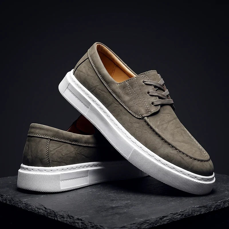 ZP03 - Zapatillas de Piel Caqui Premium