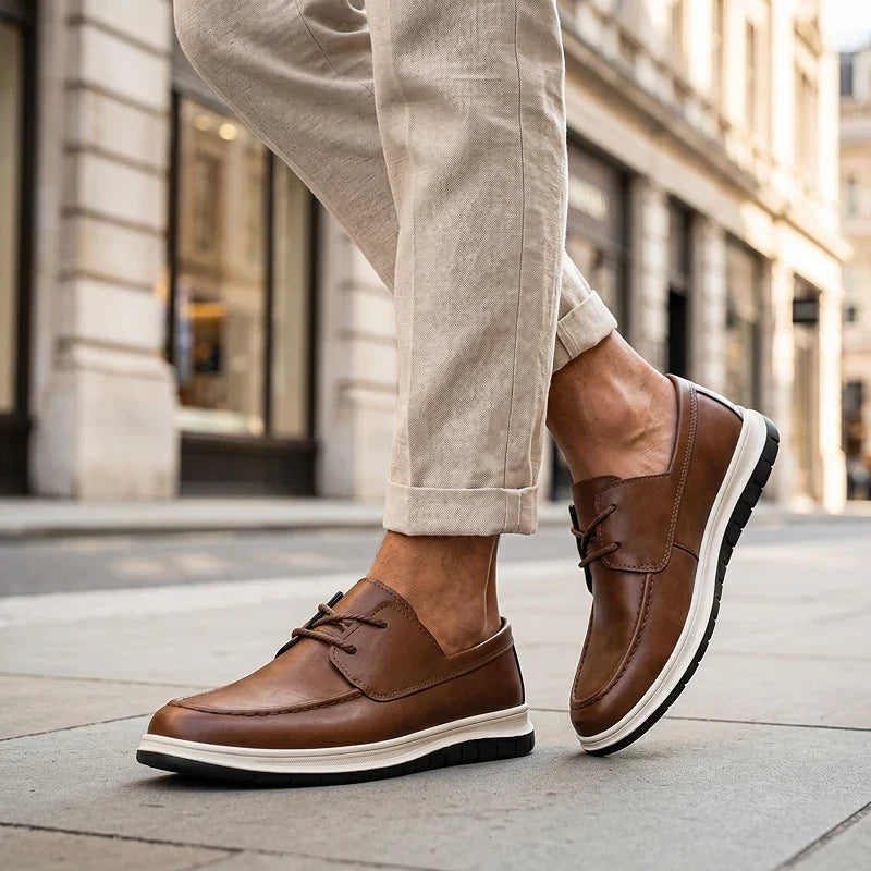 ZP14 - Sneakers de Piel Tono Tierra