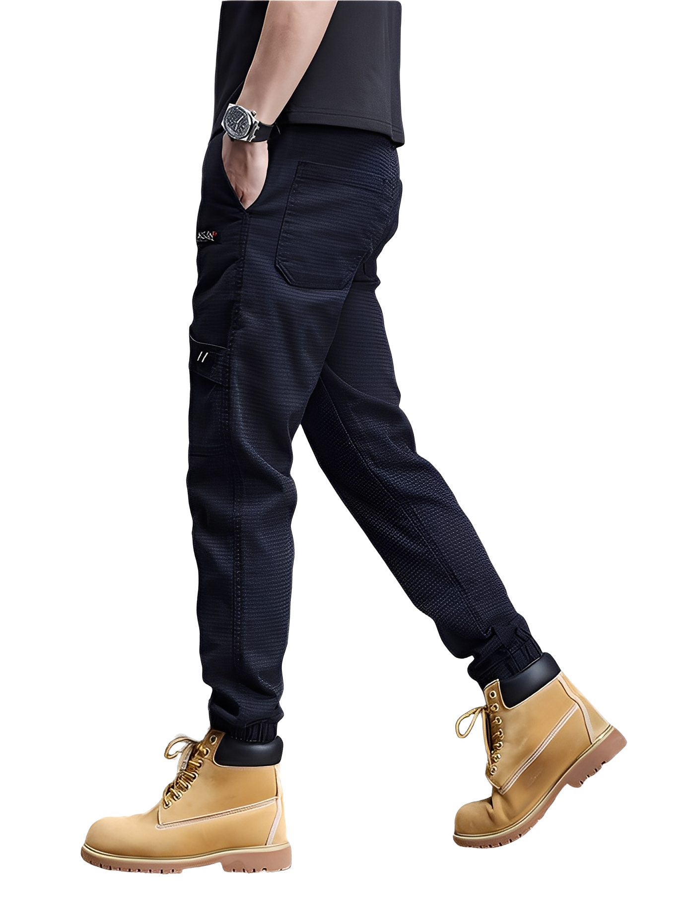 Alvin - Pantalones de chándal elegantes y elásticos con cordón para hombres