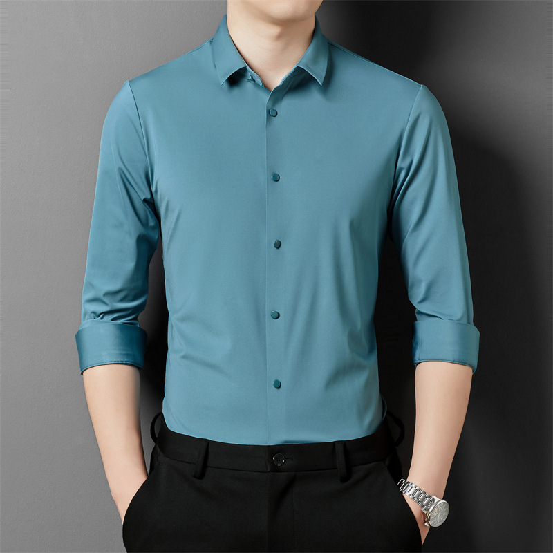 Adrian - Camisa formal sencilla y elástica para hombres