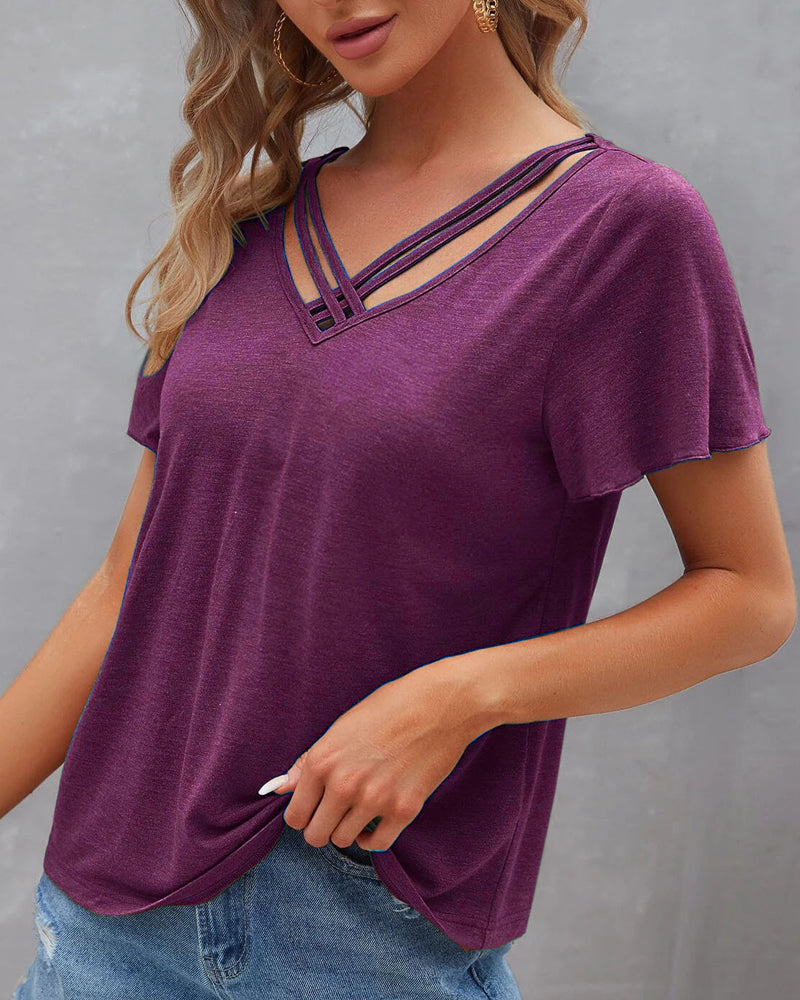 Luz - Camiseta Lisa con Aberturas