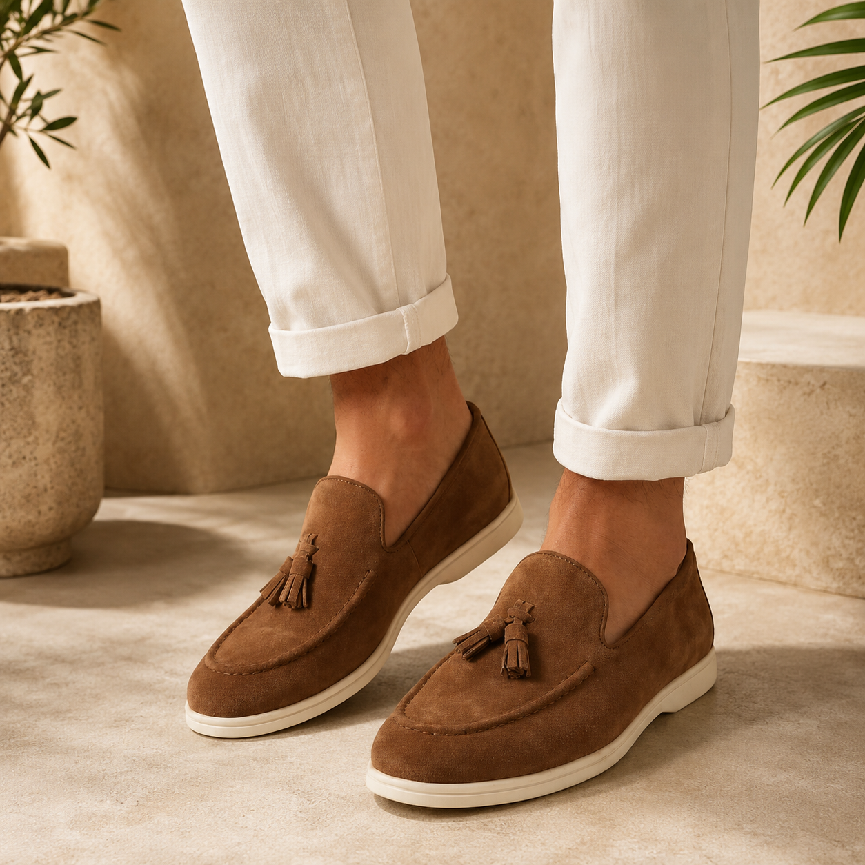 Mateo - Mocasines Borlas Hombre Ante