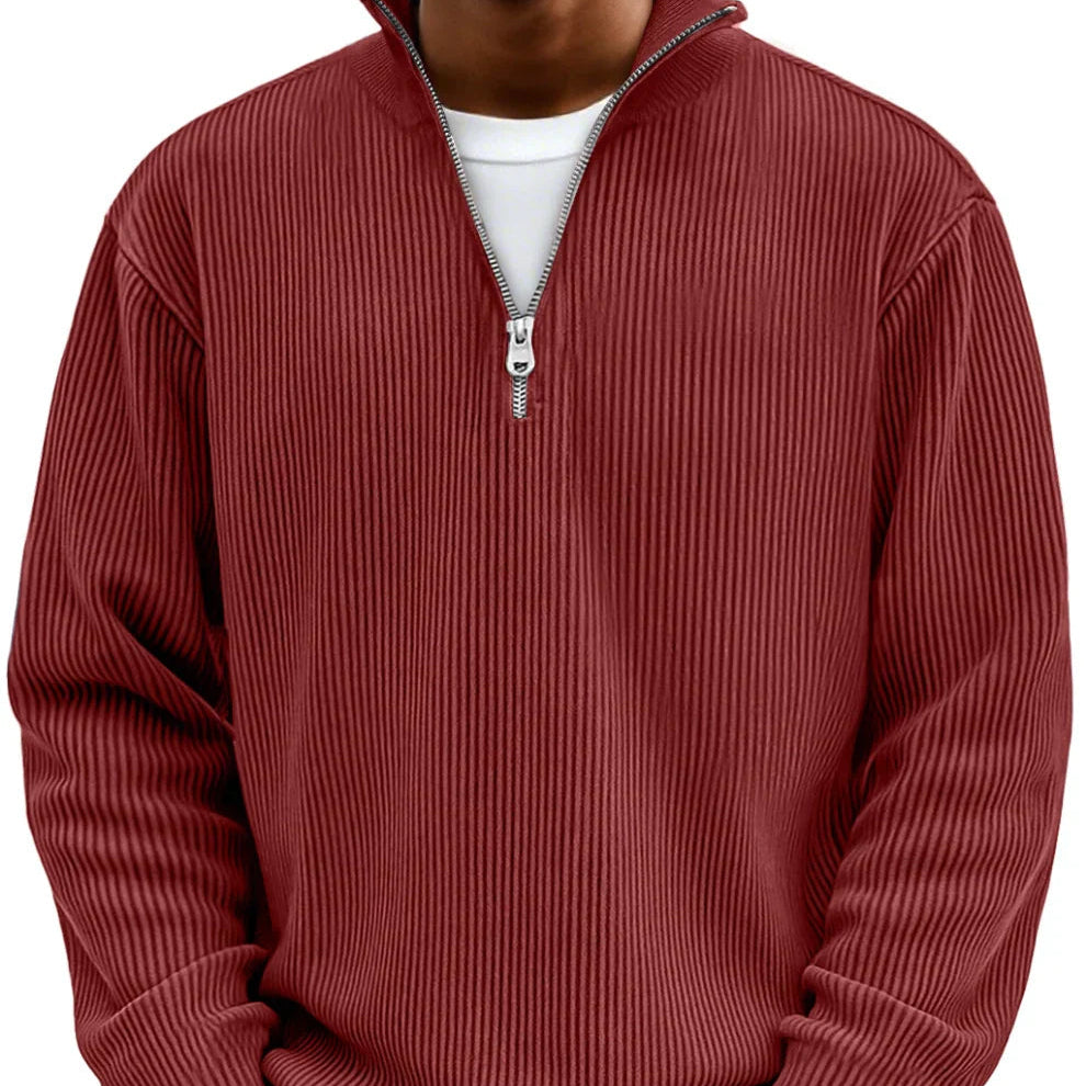 Erian™ - Jersey de punto acanalado con media cremallera