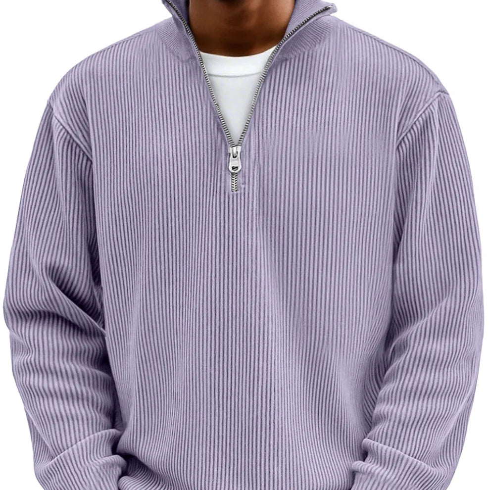 Erian™ - Jersey de punto acanalado con media cremallera