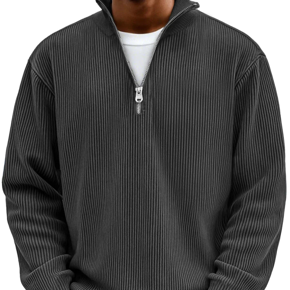 Erian™ - Jersey de punto acanalado con media cremallera