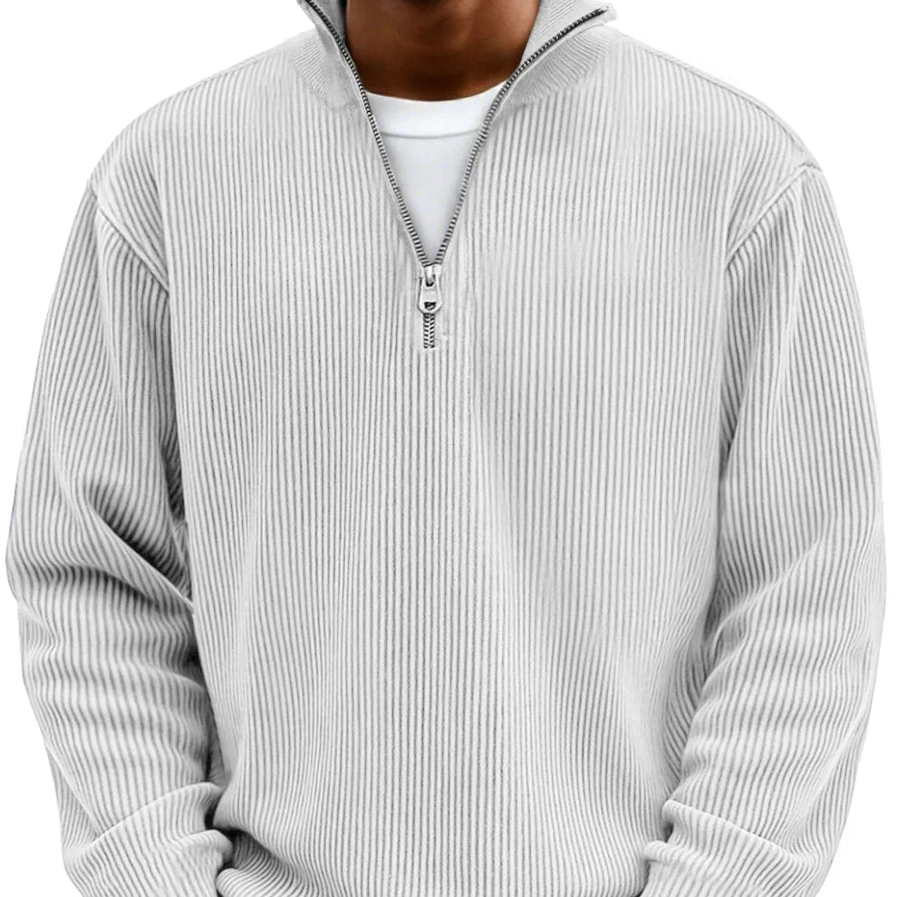 Erian™ - Jersey de punto acanalado con media cremallera