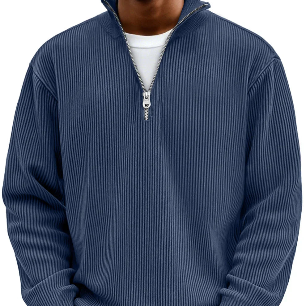 Erian™ - Jersey de punto acanalado con media cremallera
