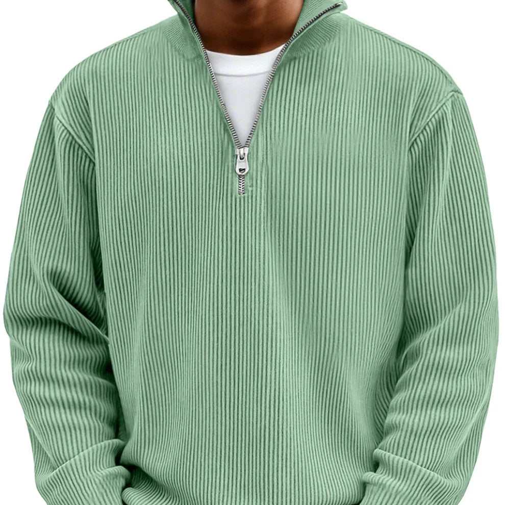Erian™ - Jersey de punto acanalado con media cremallera