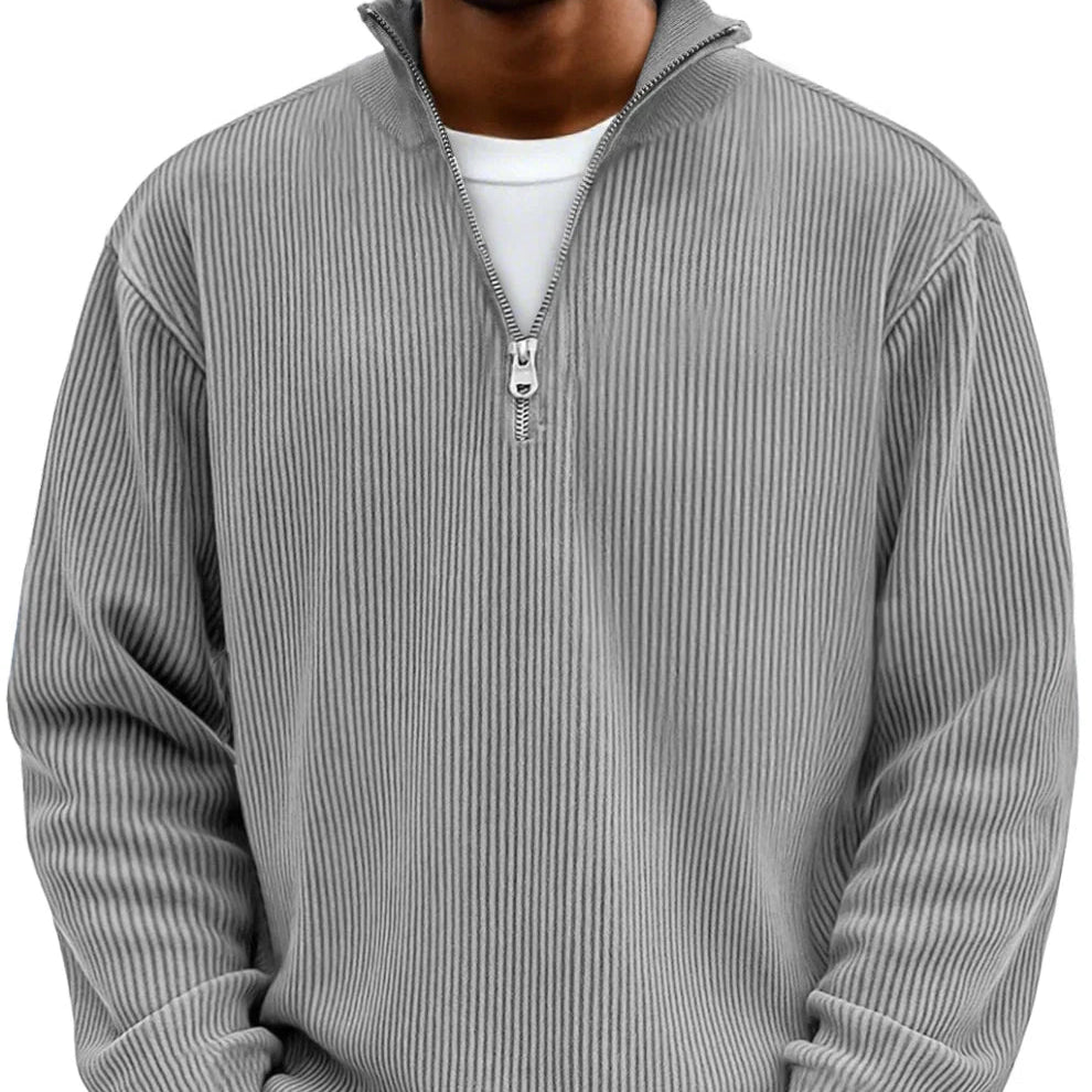 Erian™ - Jersey de punto acanalado con media cremallera