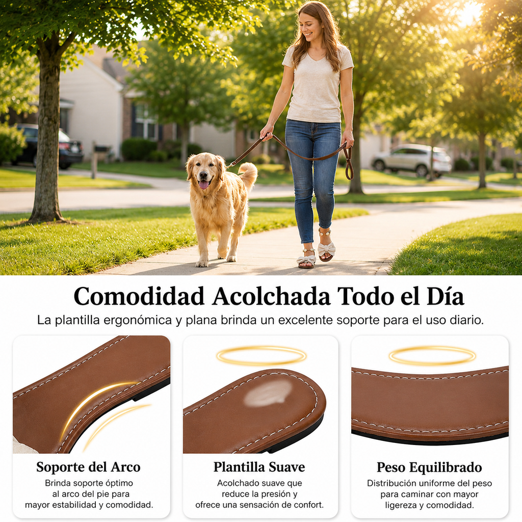 Berta - Sandalias Mujer Planas con lazo Decorativo y Detalles de Perlas