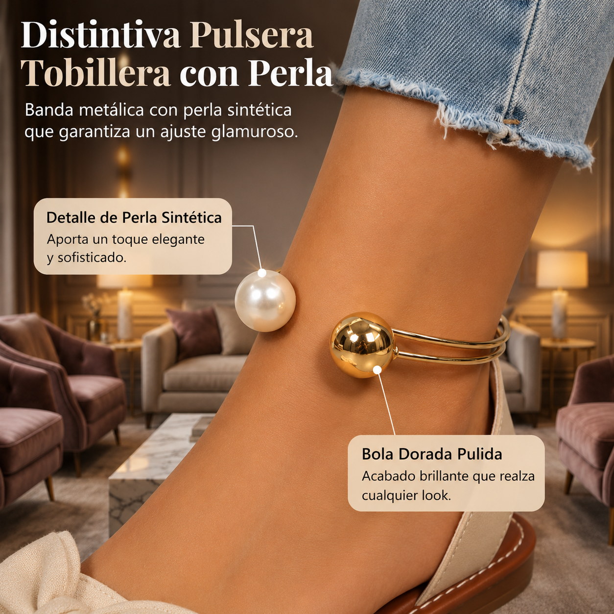 Berta - Sandalias Mujer Planas con lazo Decorativo y Detalles de Perlas