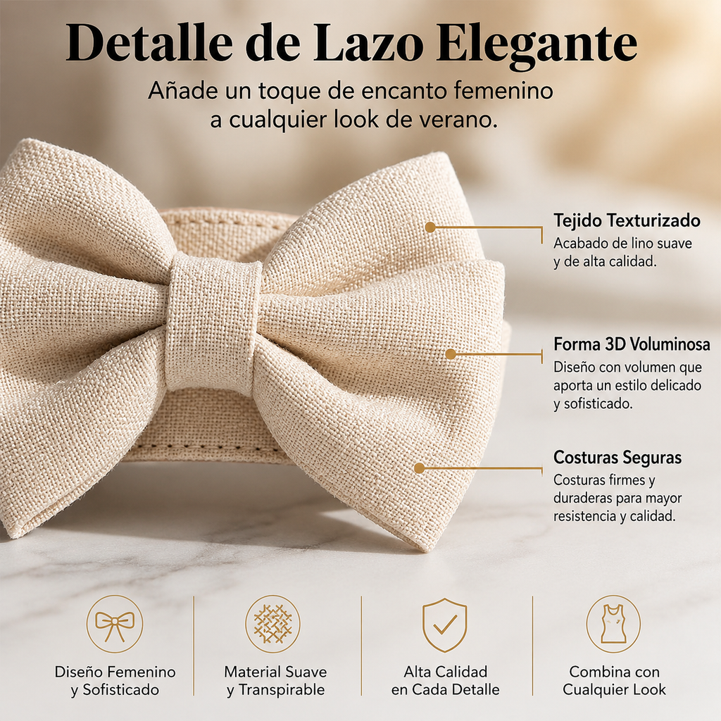 Berta - Sandalias Mujer Planas con lazo Decorativo y Detalles de Perlas
