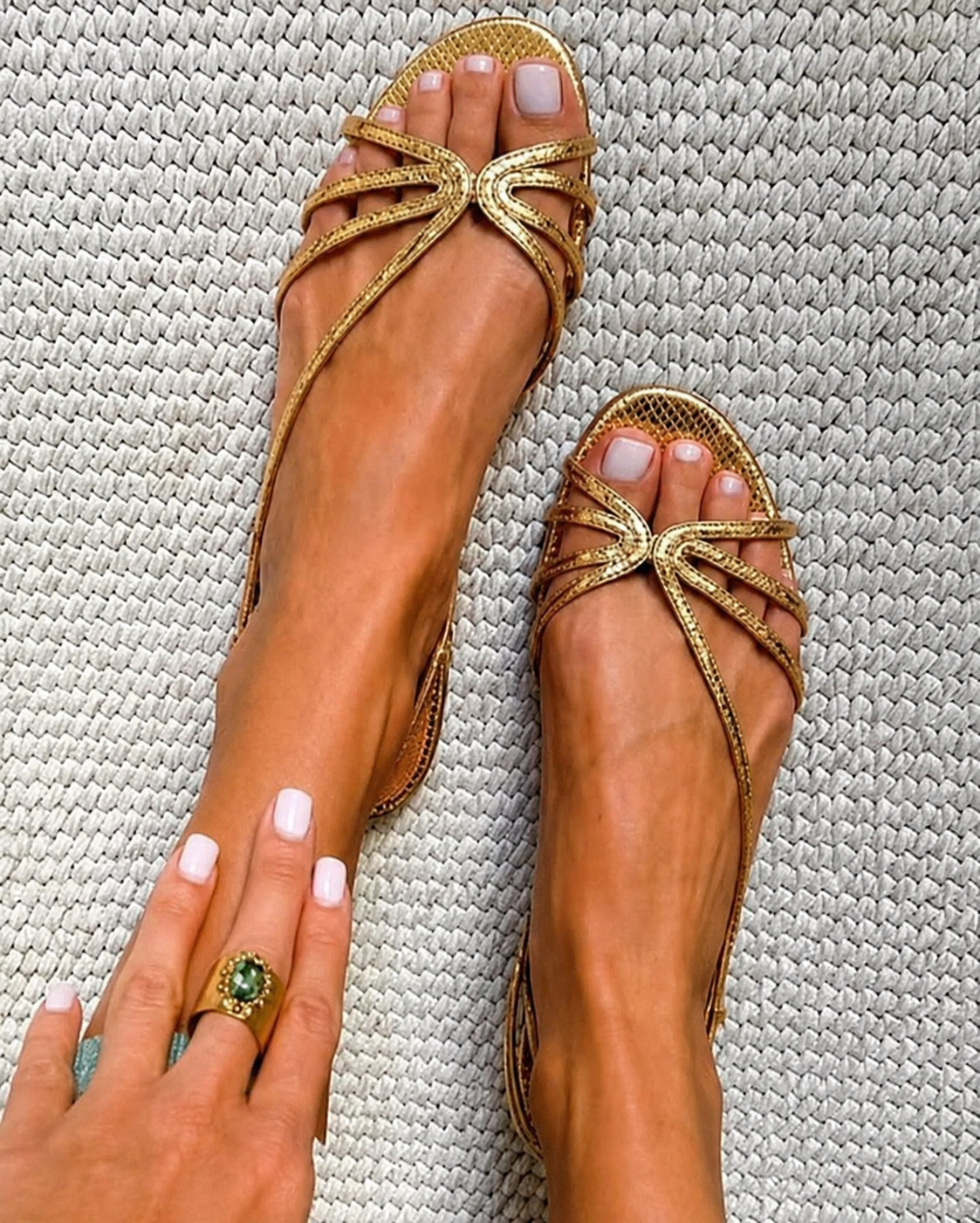 Deila - Sandalias de Tiras Metalizadas