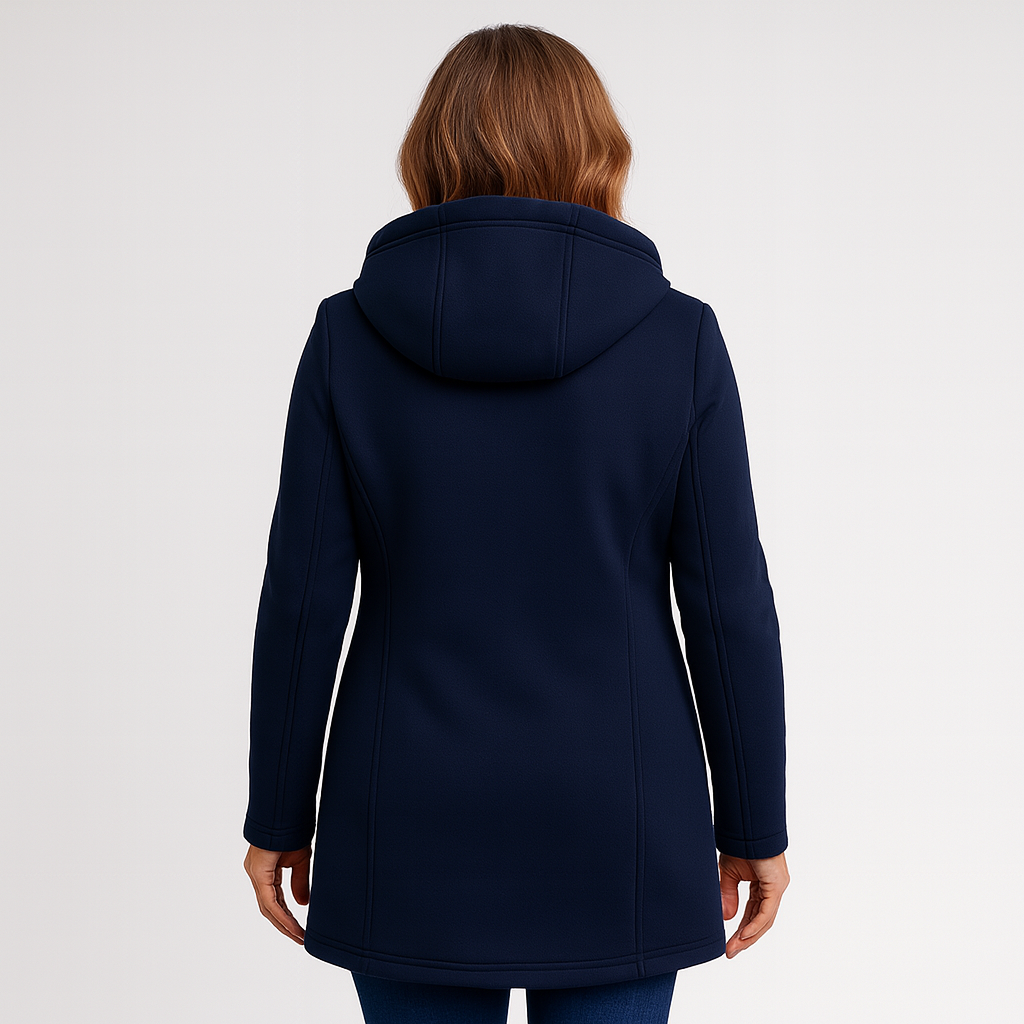 Ariadna - Abrigo elegante con cremallera asimétrica