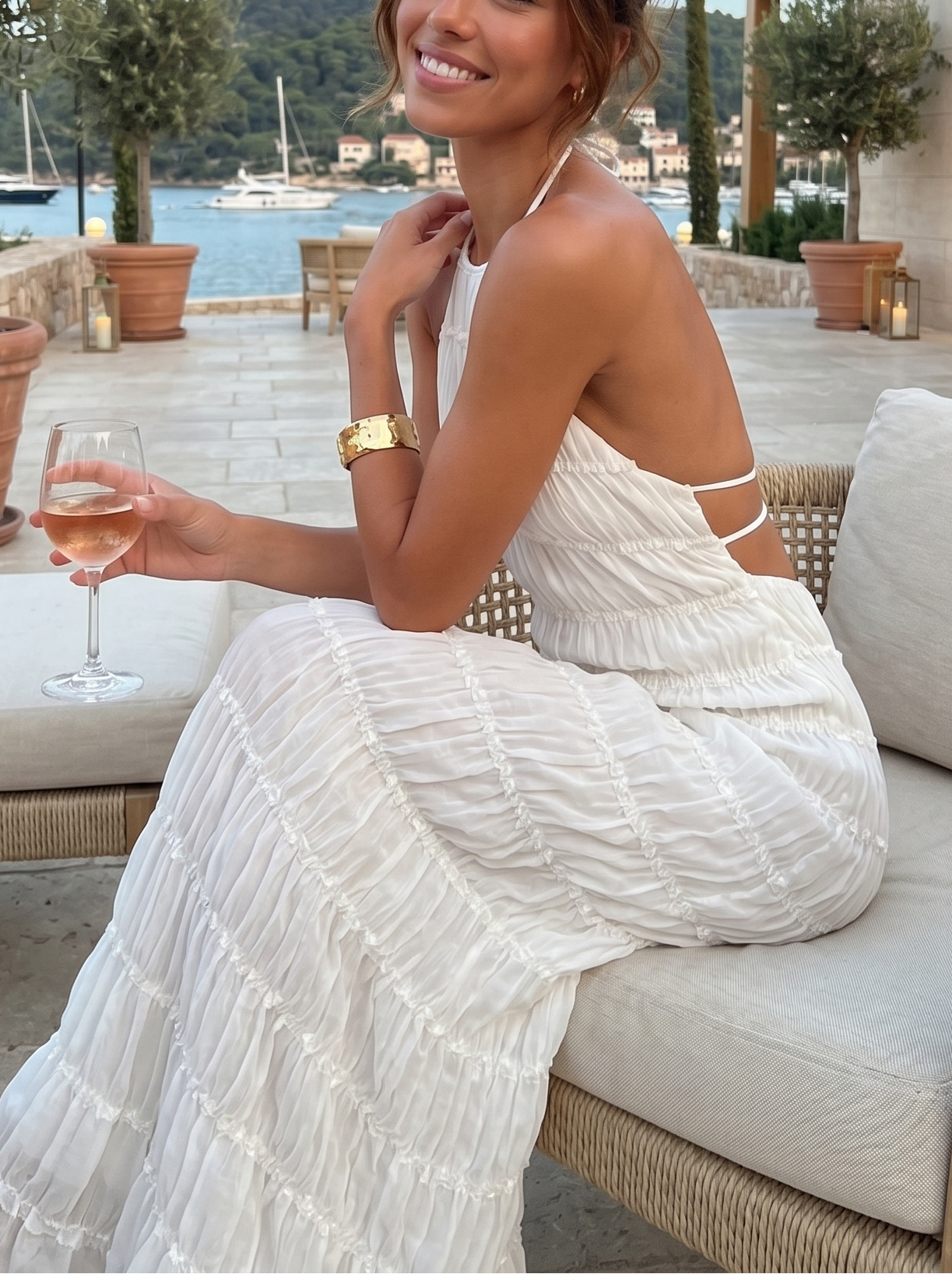 Maite - Vestido Maxi Elegante de Verano con Cuello Halter
