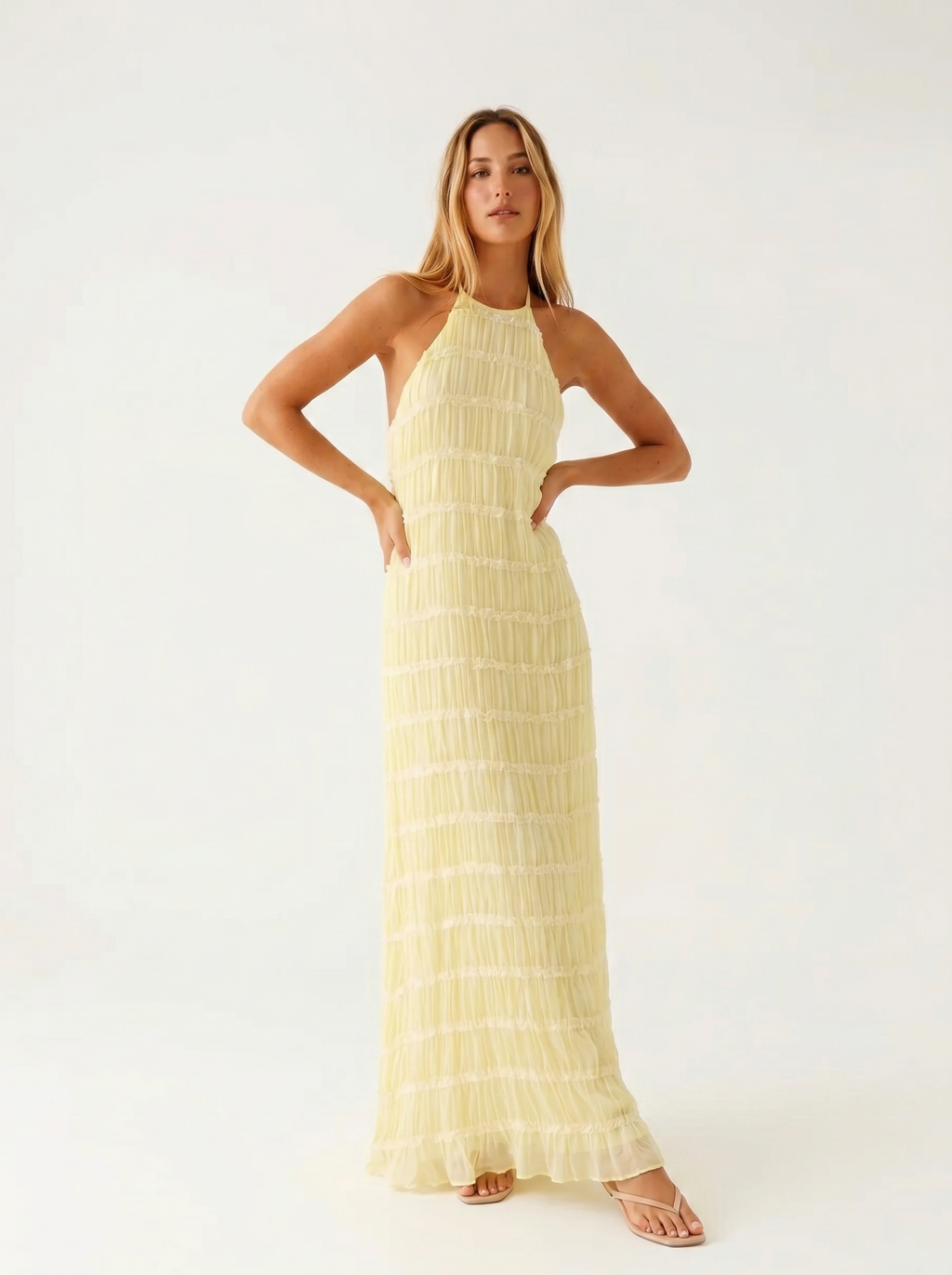 Maite - Vestido Maxi Elegante de Verano con Cuello Halter