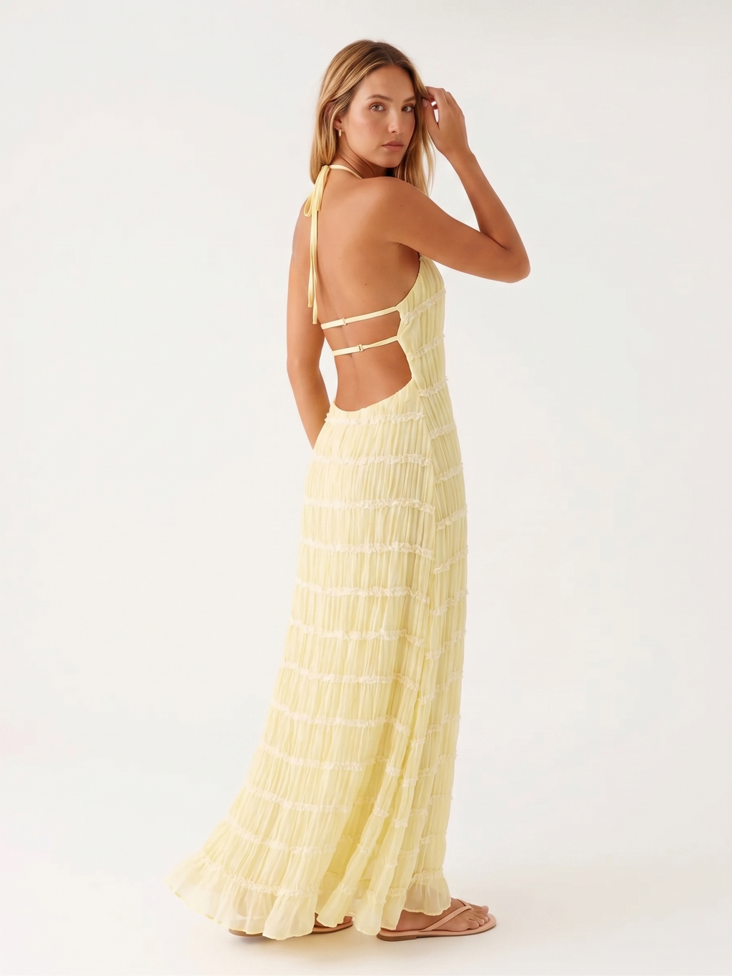 Maite - Vestido Maxi Elegante de Verano con Cuello Halter
