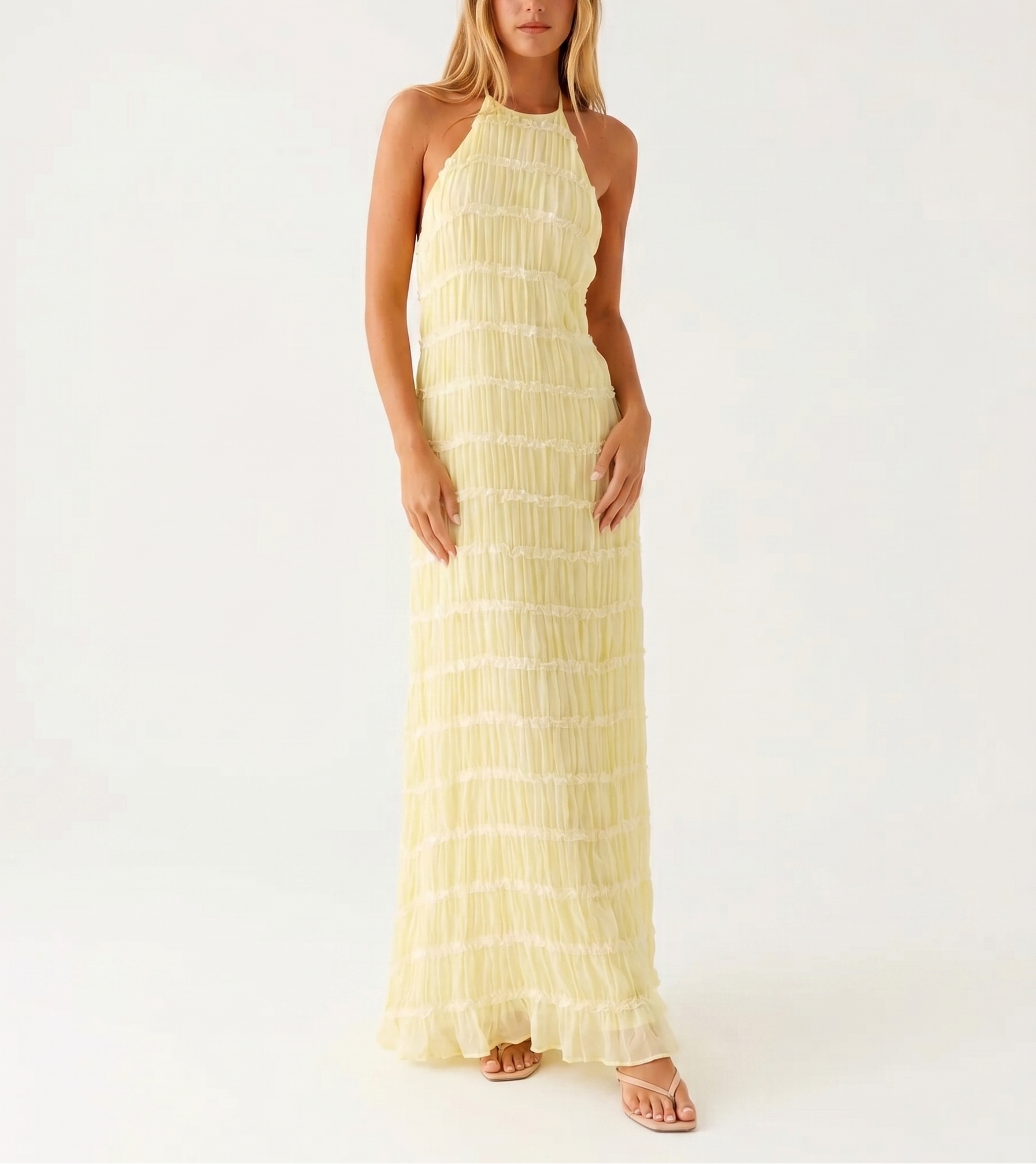 Maite - Vestido Maxi Elegante de Verano con Cuello Halter