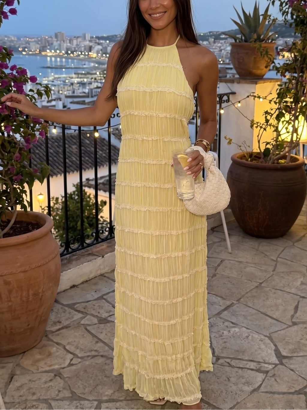 Maite - Vestido Maxi Elegante de Verano con Cuello Halter
