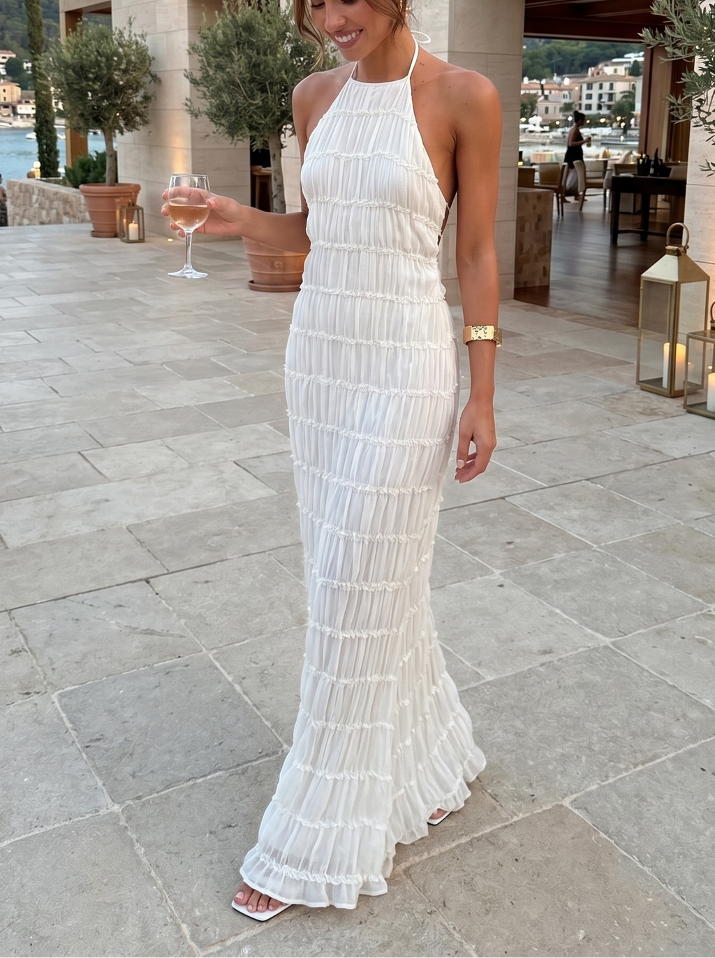 Maite - Vestido Maxi Elegante de Verano con Cuello Halter