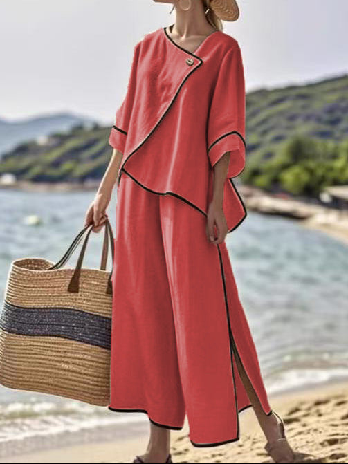 Conjunto boho de lino chic