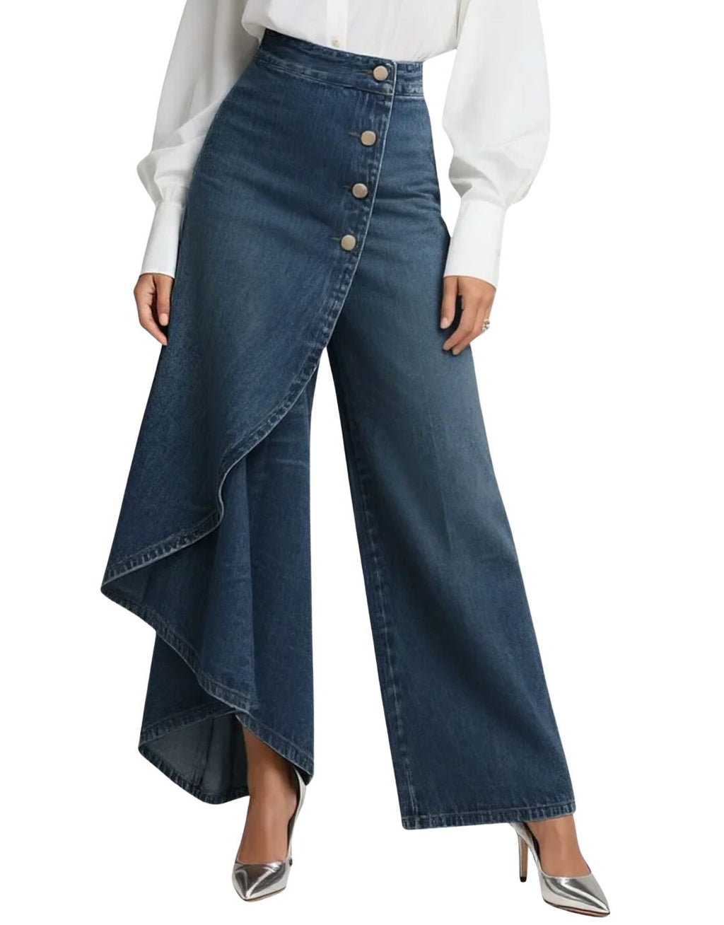 Lua - Falda-pantalón vaquero cruzada