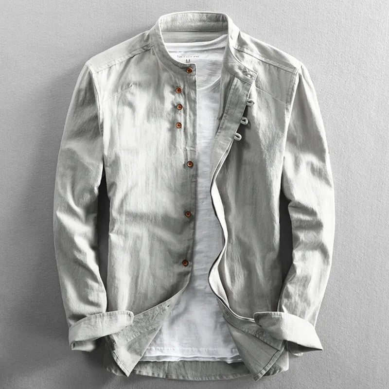Daren - Camisa minimalista con cuello japonés