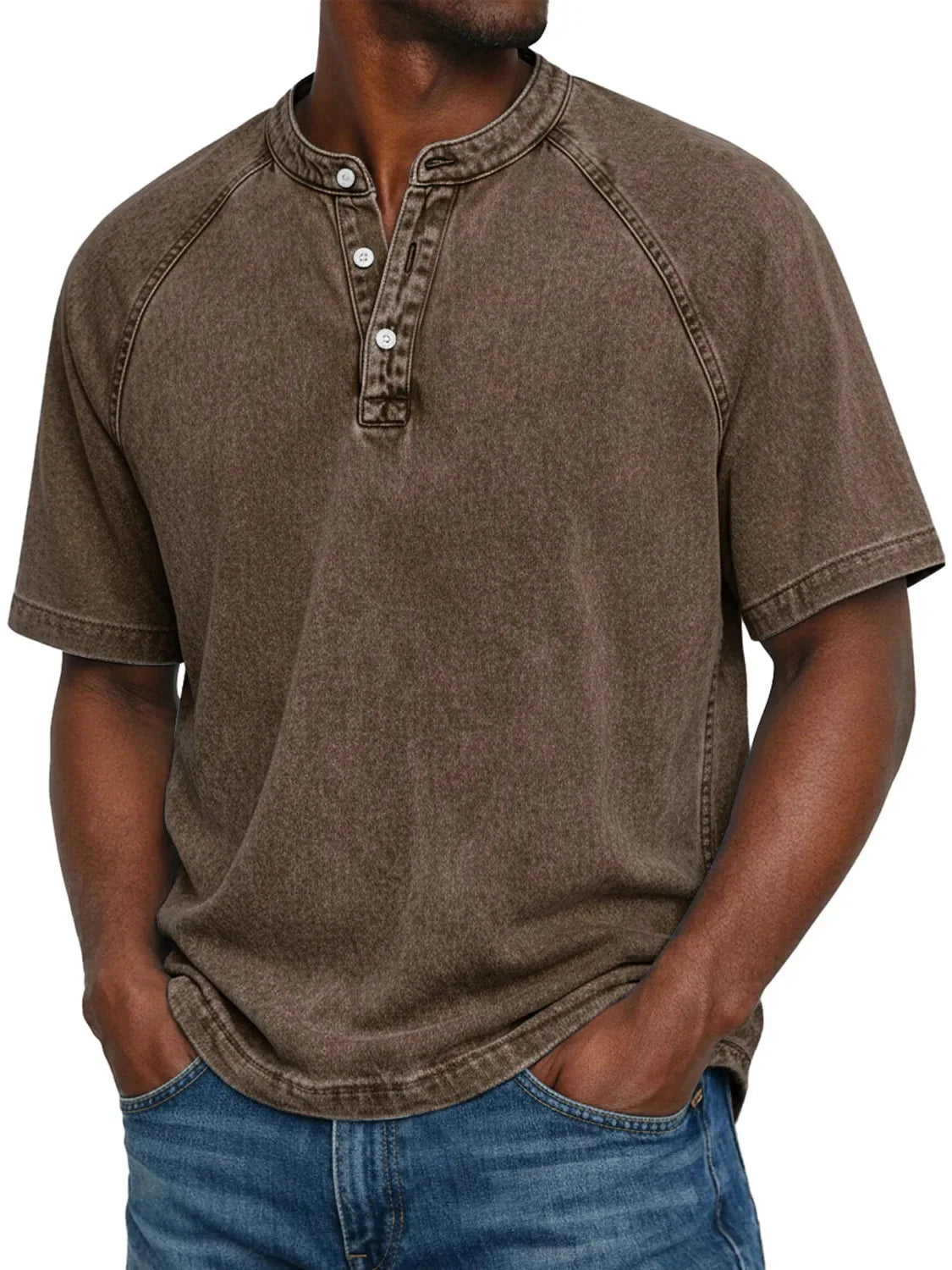 Diego - Camisa vintage abotonada para hombre