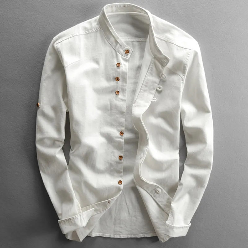 Daren - Camisa minimalista con cuello japonés