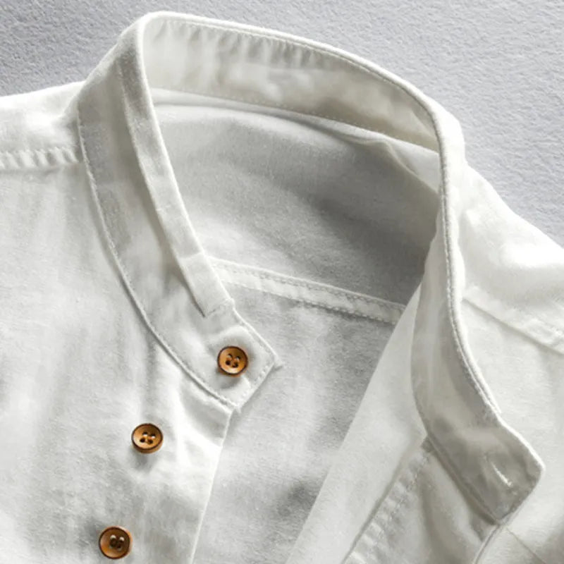 Daren - Camisa minimalista con cuello japonés