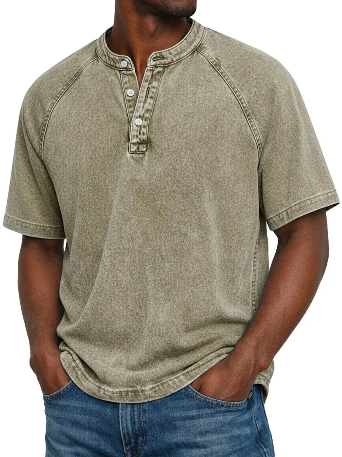 Diego - Camisa vintage abotonada para hombre
