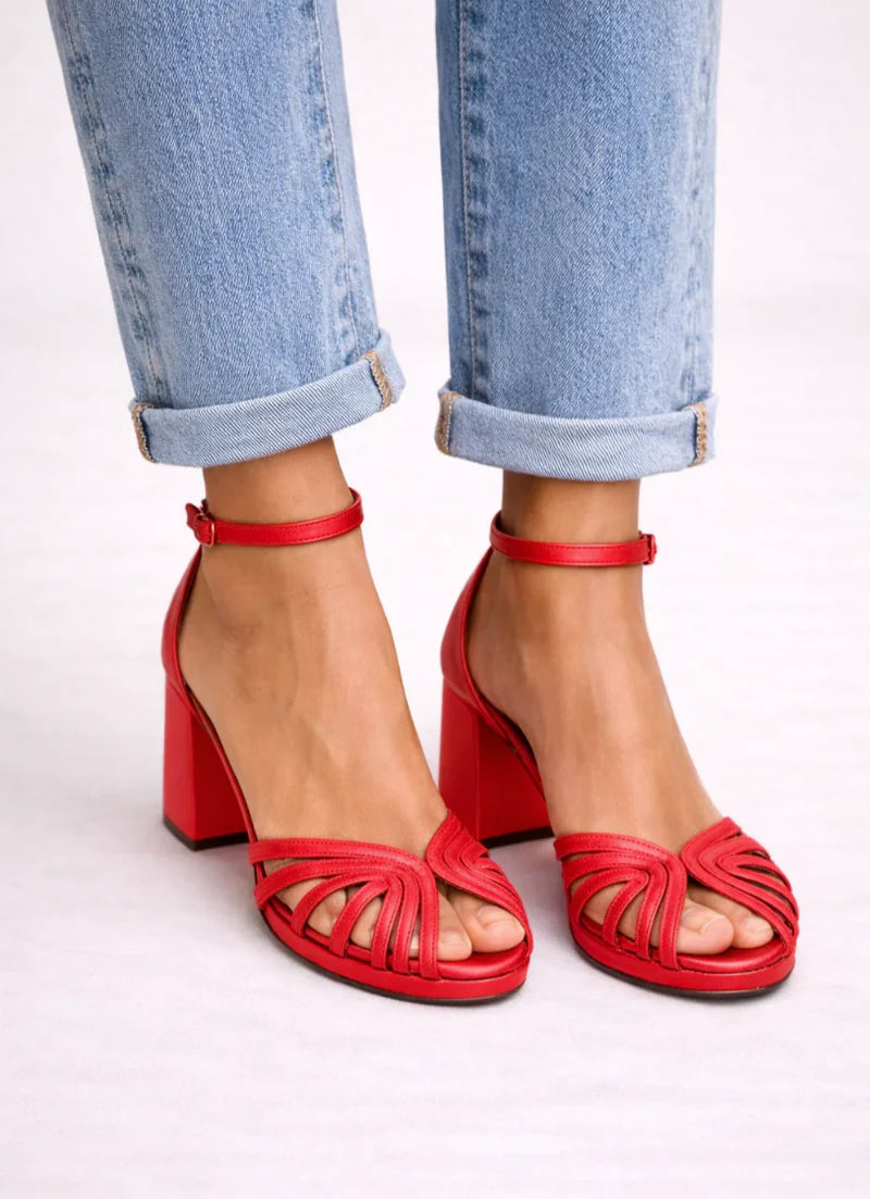 Nekane - Tacones Clásicos con Tira en el Tobillo y Dedos al descubierto