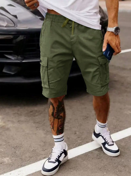 Ismael - Shorts cargo con múltiples bolsillos