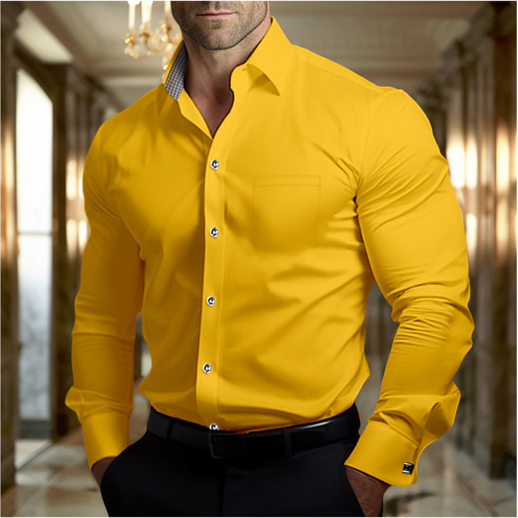 Olivier - Camisa de algodón transpirable para hombre