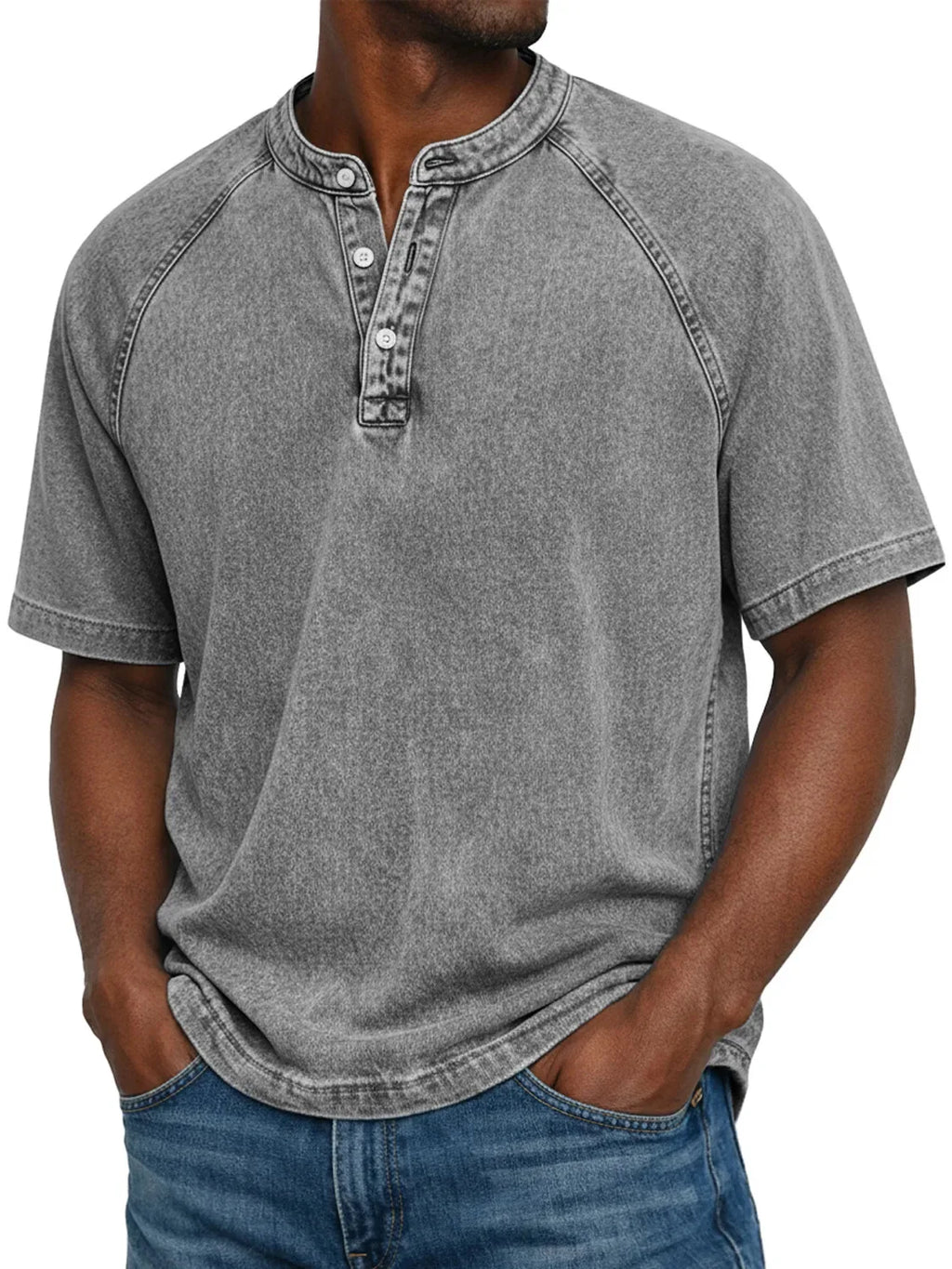 Diego - Camisa vintage abotonada para hombre