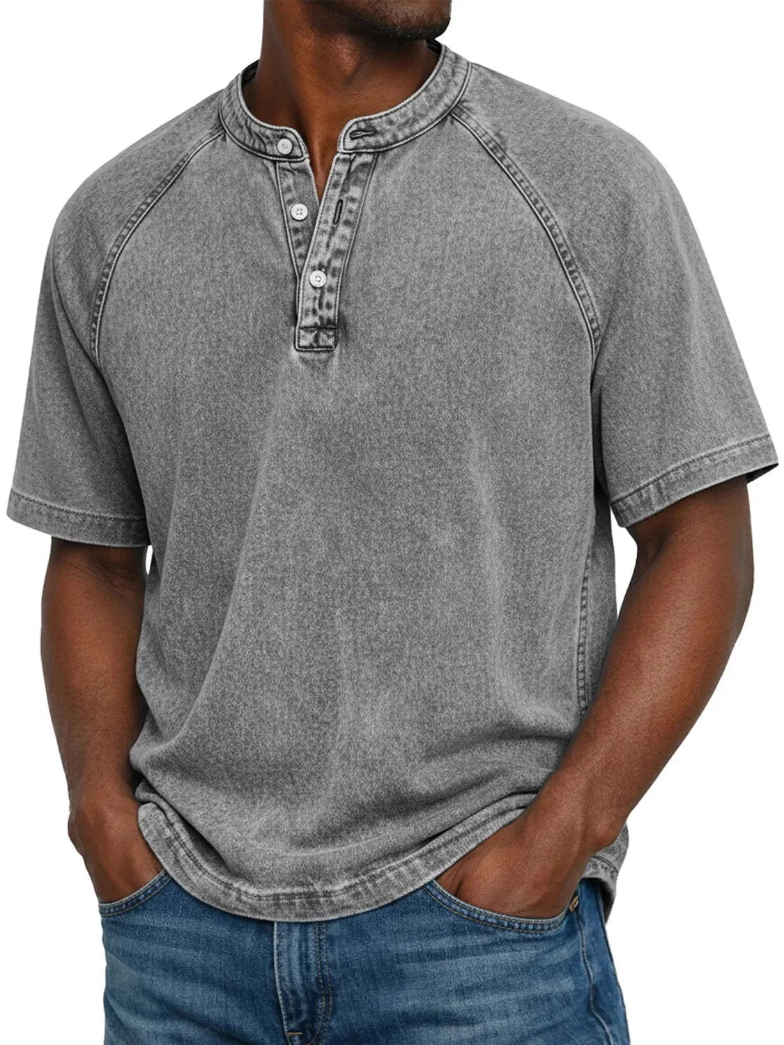 Diego - Camisa vintage abotonada para hombre