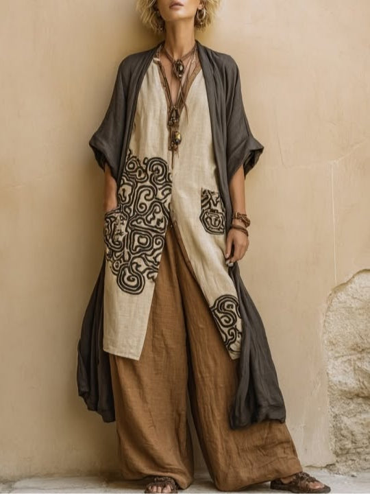 Desirée - Conjunto Bohemio Largo Bordado